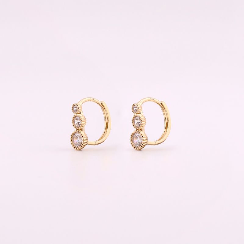 Aretes Huggies C/p Bca  14k 1.8g