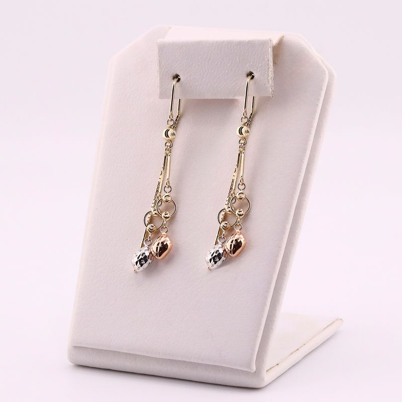 Aretes Largos Borlas Tnos 14k 2.9g