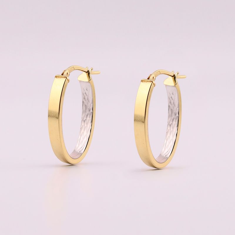 Arracadas Ovalo 2 Tnos 14k 2.4g