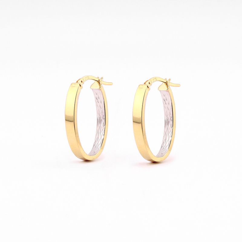 Arracadas Ovalo 2 Tnos 14k 2.4g