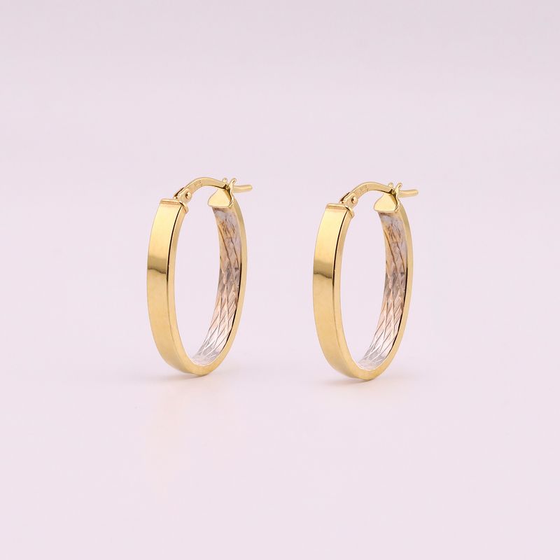 Arracadas Ovalo 2 Tnos 14k 2.4g