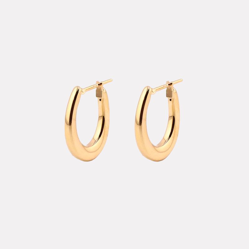 Arracadas Canasta Lisas 14k 2.7g