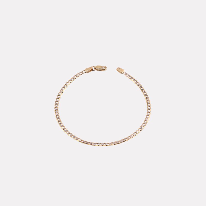 Pulso Eslabon Diamant. 14k 1.9g 17cm