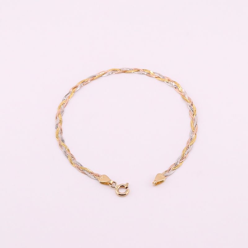 Pulsera Trenzada 14k 2g18cm