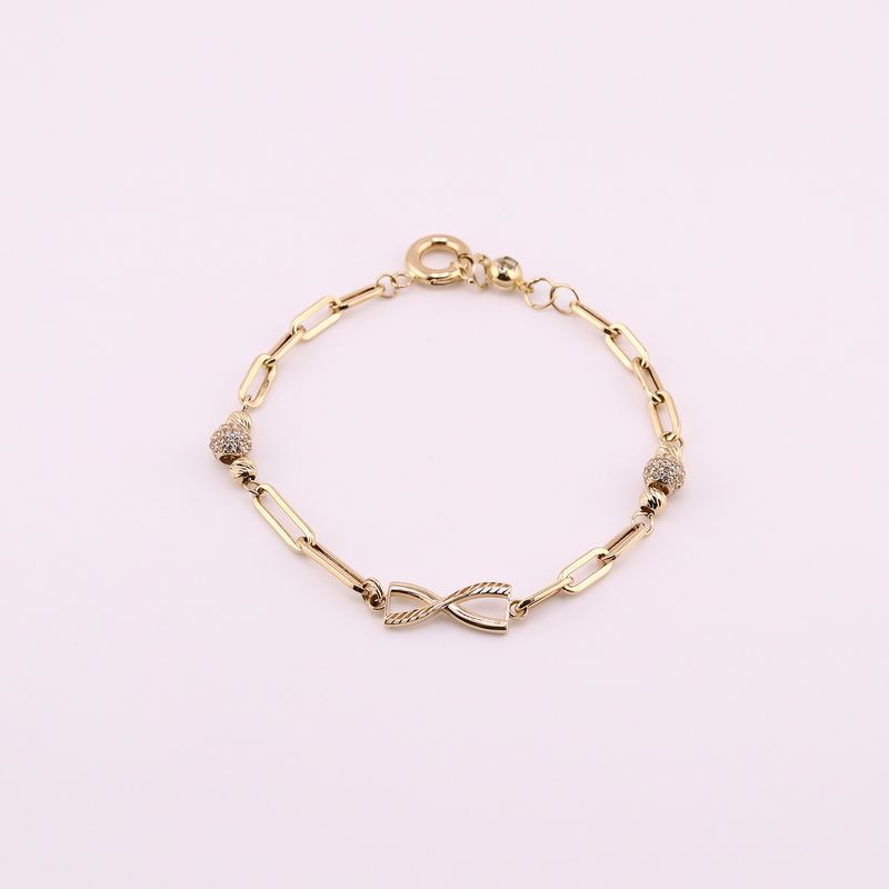 Pulsera Infinito C/p Bcas 14k 5.4g 19cm