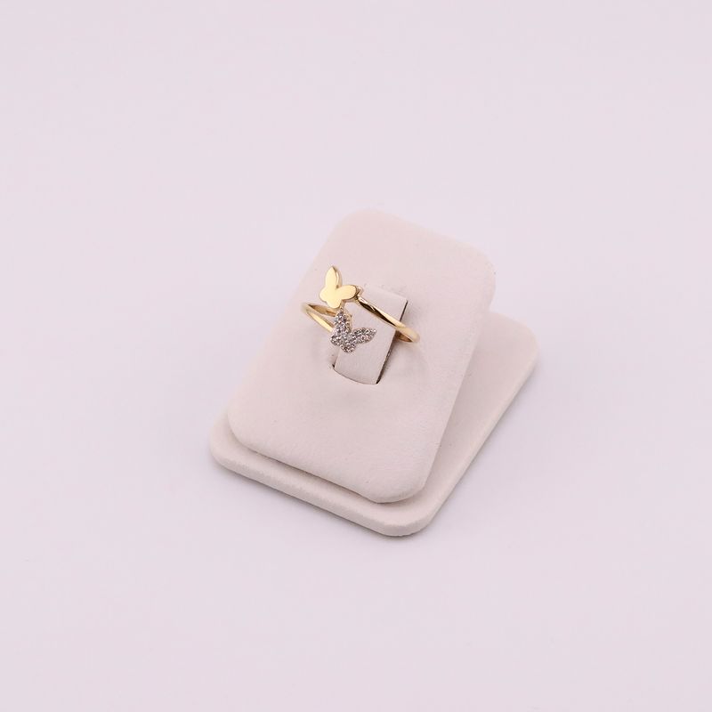 Anillo Mariposa Doble C/p 14k 1.7g #8