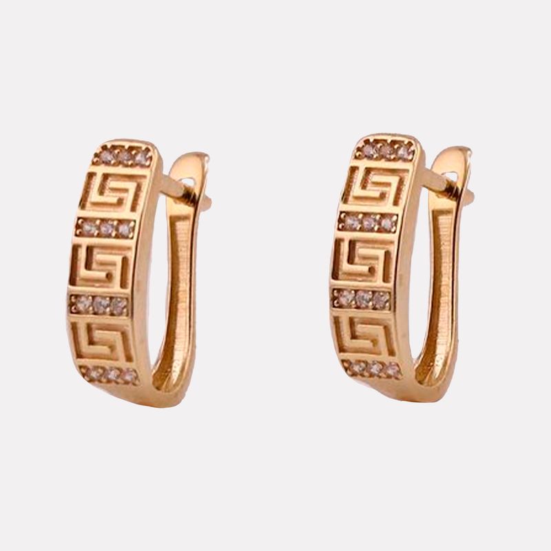 Aretes Griegos C/p Bca 14K 2.9g