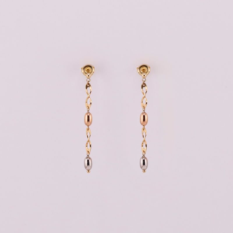 Aretes Largos Borlas Tnos 14k 2.6g
