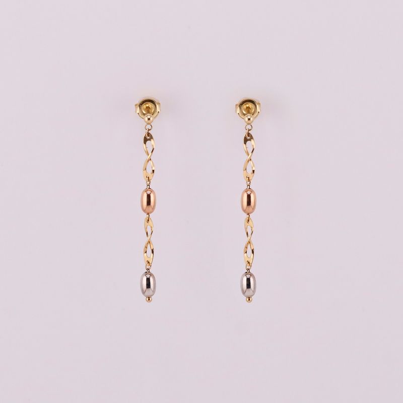 Aretes Largos Borlas Tnos 14k 2.6g