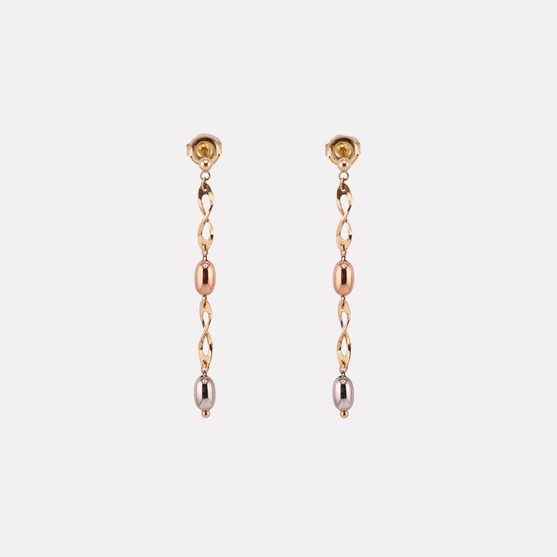 Aretes Largos Borlas Tnos 14k 2.6g