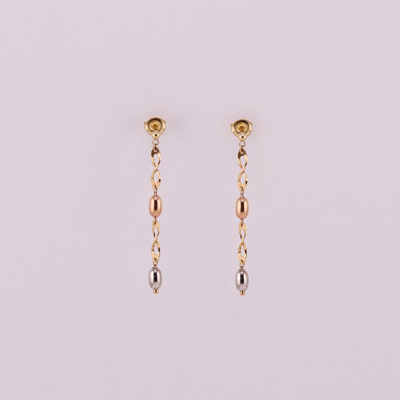 Aretes Largos Borlas Tnos 14k 2.6g