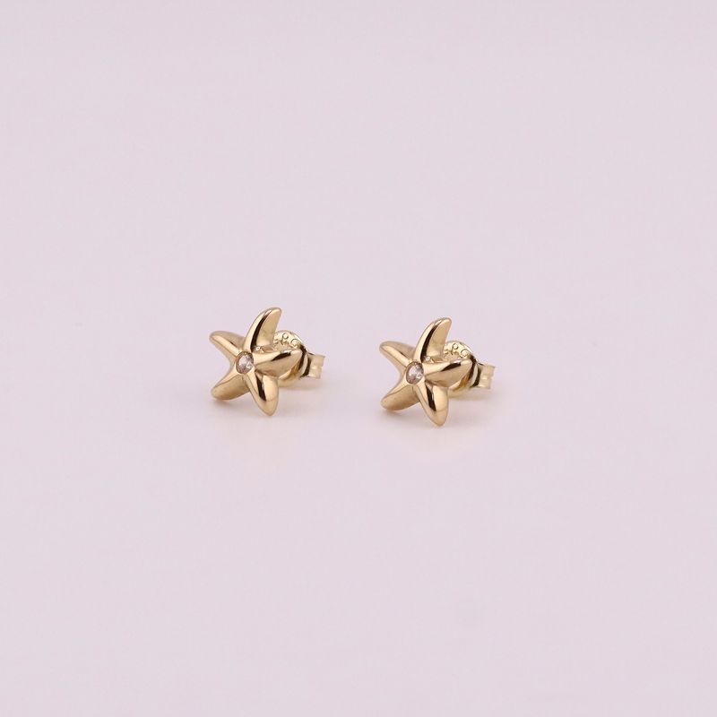 Aretes Estrella C/p 14k 1.6g