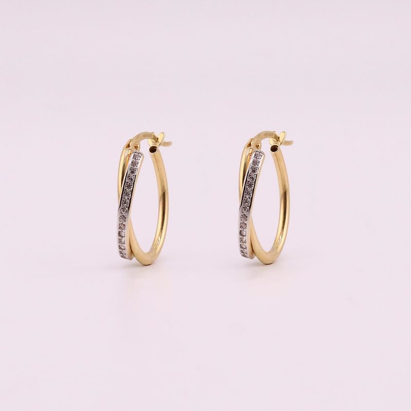 Arracadas Cruzadas C/p Bca 14k 1.6g