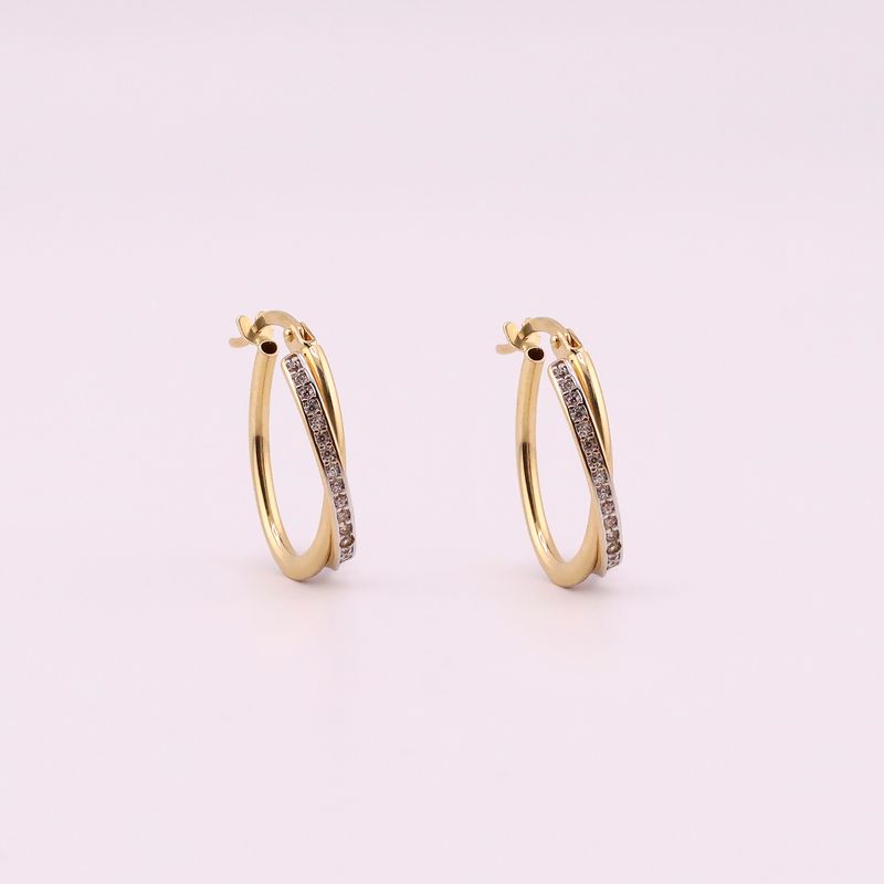 Arracadas Cruzadas C/p Bca 14k 1.6g