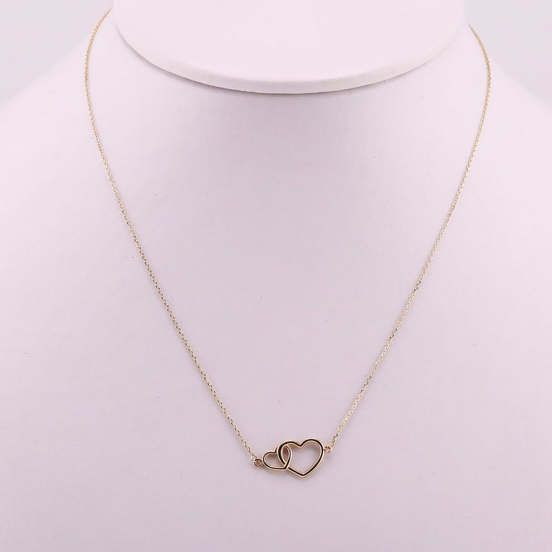 Gargantilla Doble Corazon 14k 1.7g