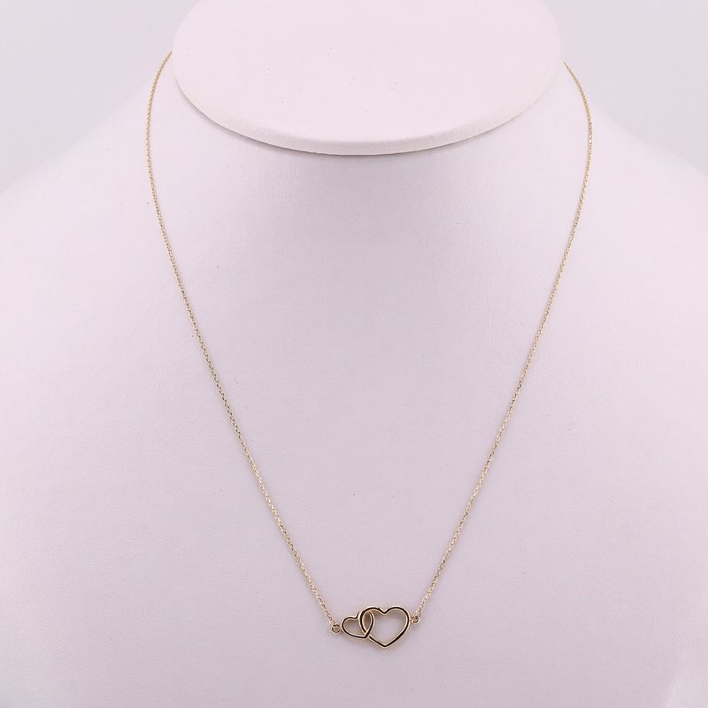 Gargantilla Doble Corazon 14k 1.7g