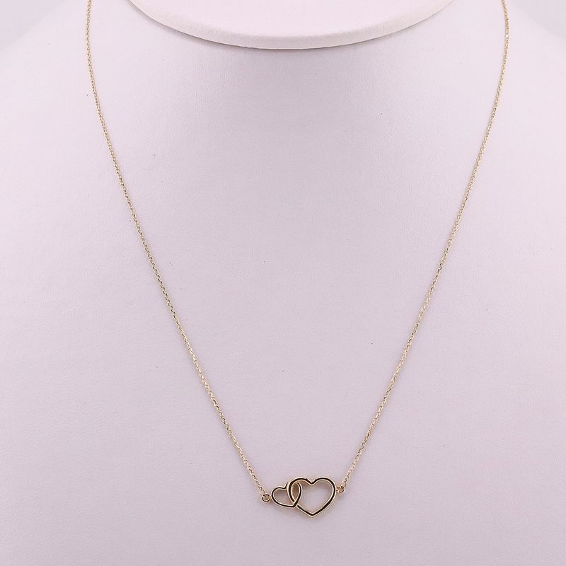 Gargantilla Doble Corazon 14k 1.7g