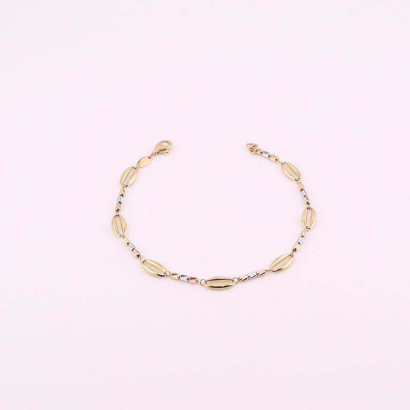 Pulsera Ovalos C/borlas Tnos 14k 2.6g 17cm