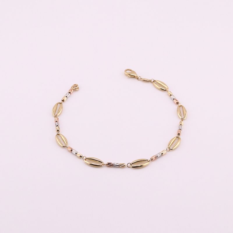 Pulsera Ovalos C/borlas Tnos 14k 2.6g 17cm