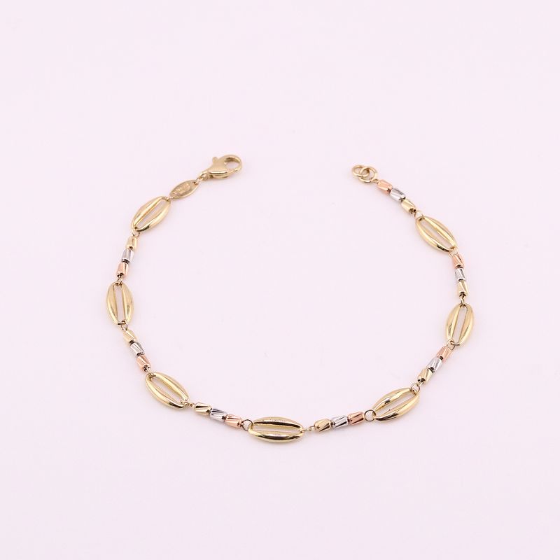 Pulsera Ovalos C/borlas Tnos 14k 2.6g 17cm