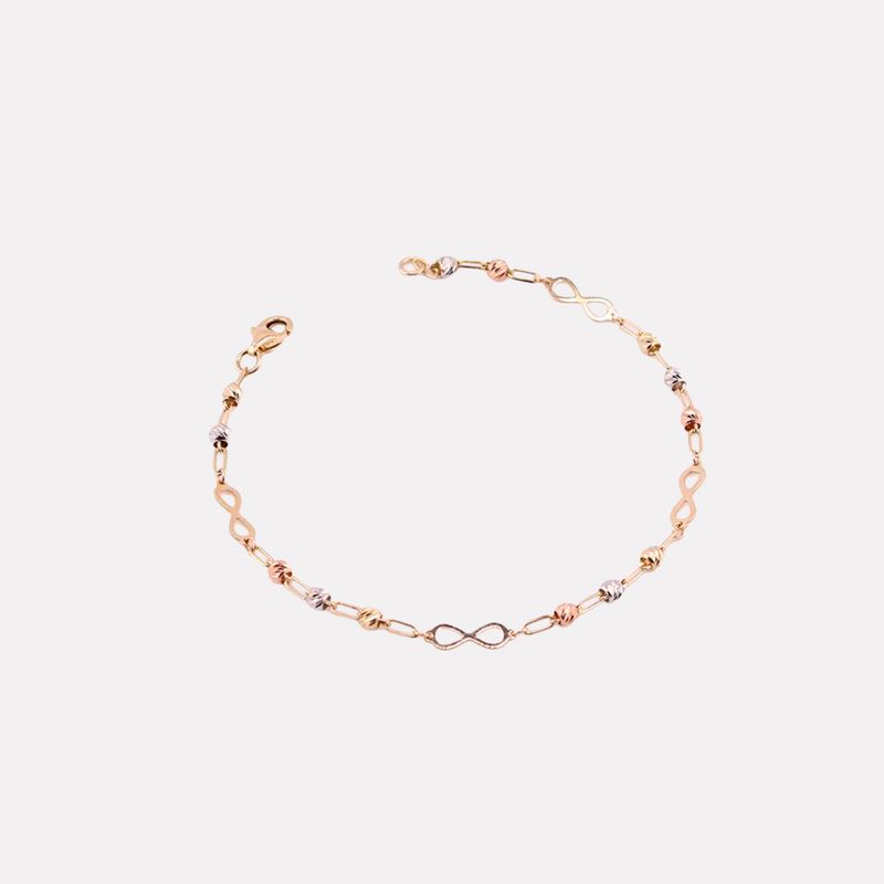 Pulsera Infinito /borlas Tnos 14k 2g 17cm