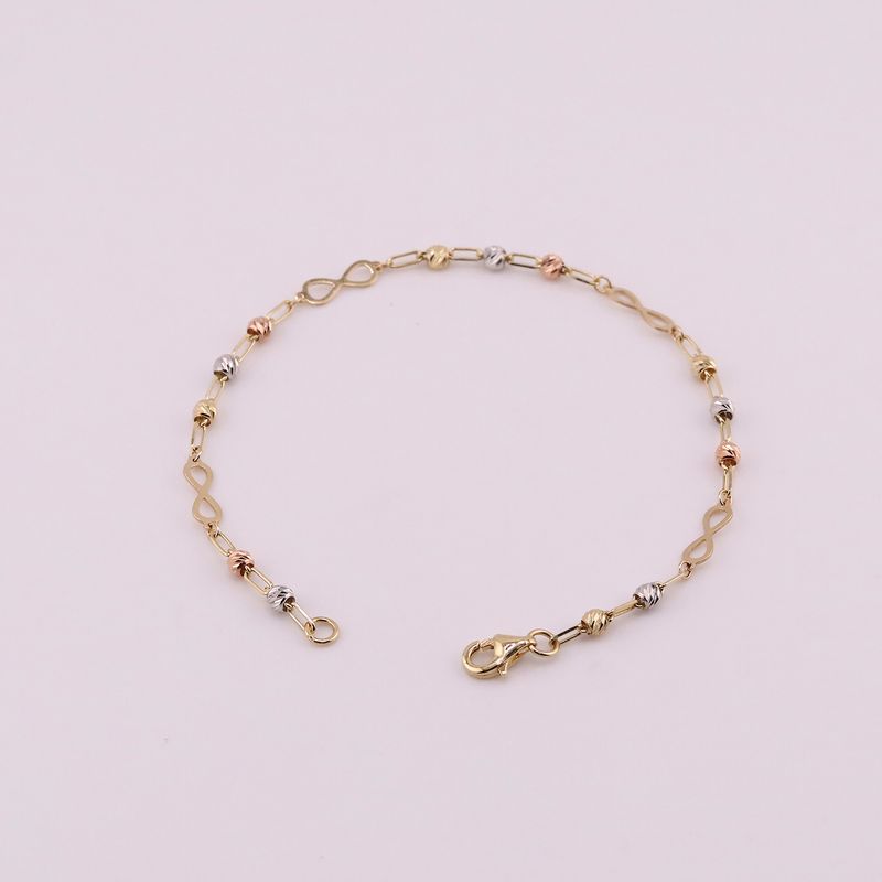 Pulsera Infinito /borlas Tnos 14k 2g 17cm