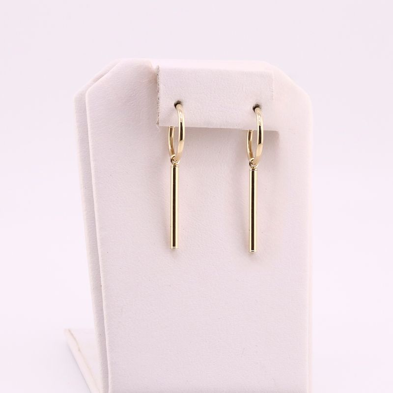 Aretes Con Barra Colg. 10k 1.5g