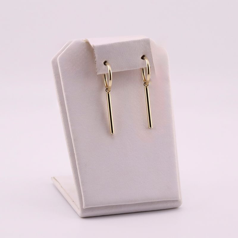Aretes Con Barra Colg. 10k 1.5g