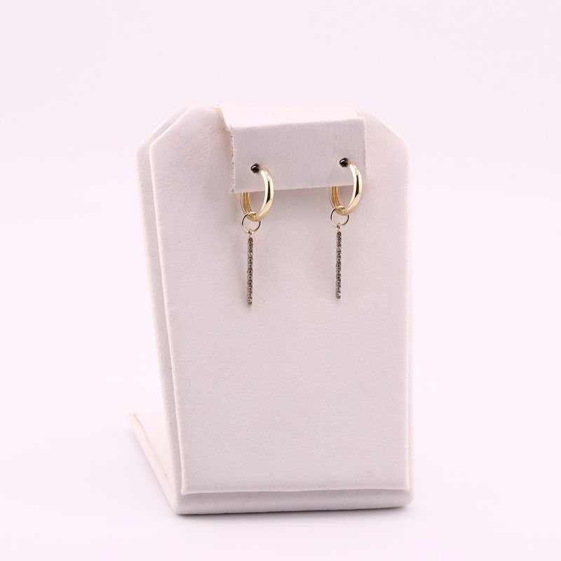 Aretes Huggies C/ Barra C/p 10k 1.2