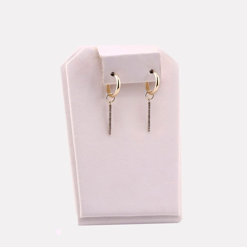 Aretes Huggies C/ Barra C/p 10k 1.2