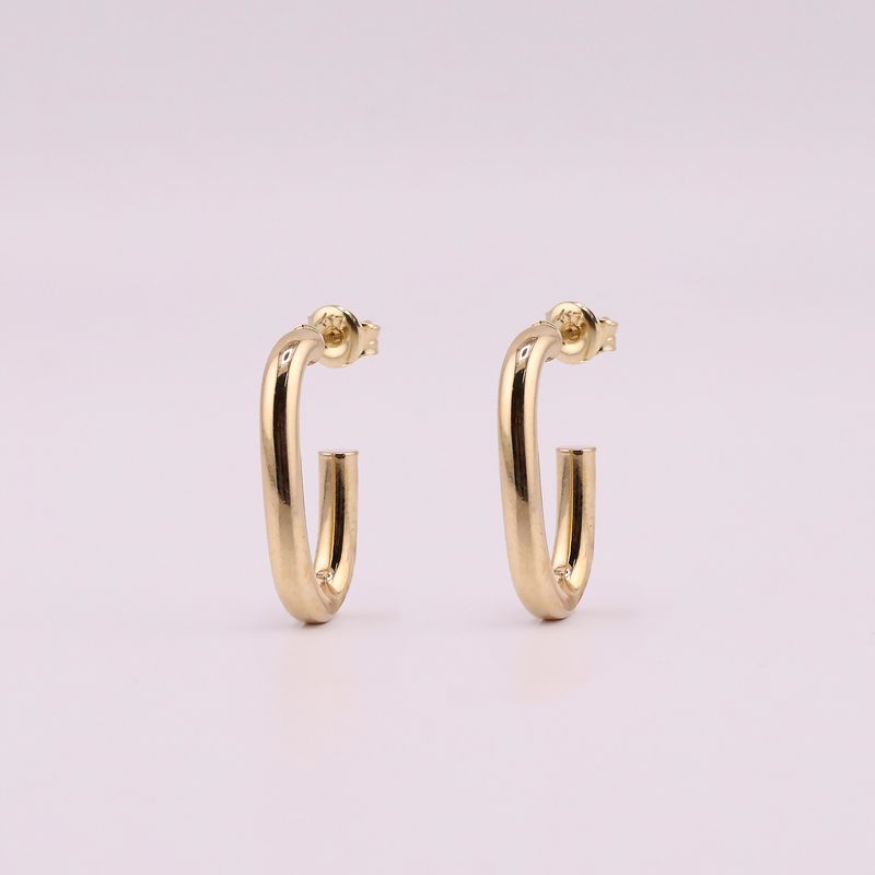 Aretes Gancho Tubo 10k 1.6g