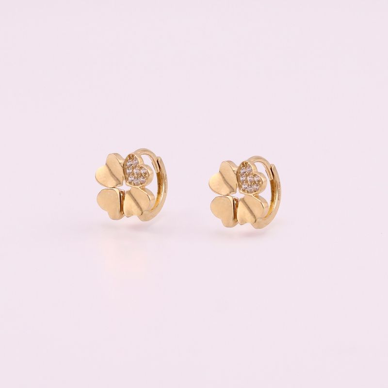 Aretes Huggies Flor C/p 10k 1.5g