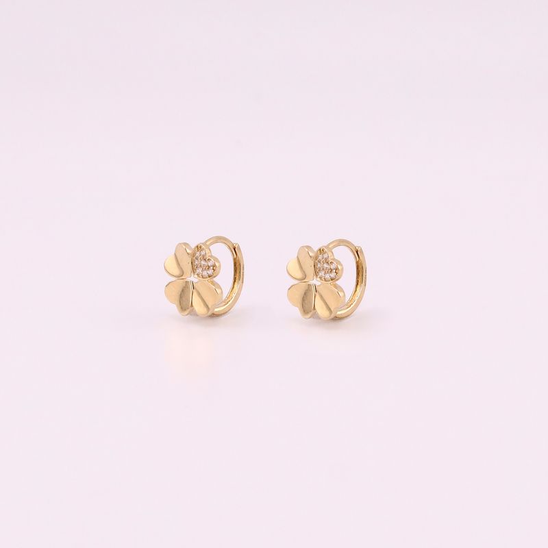 Aretes Huggies Flor C/p 10k 1.5g