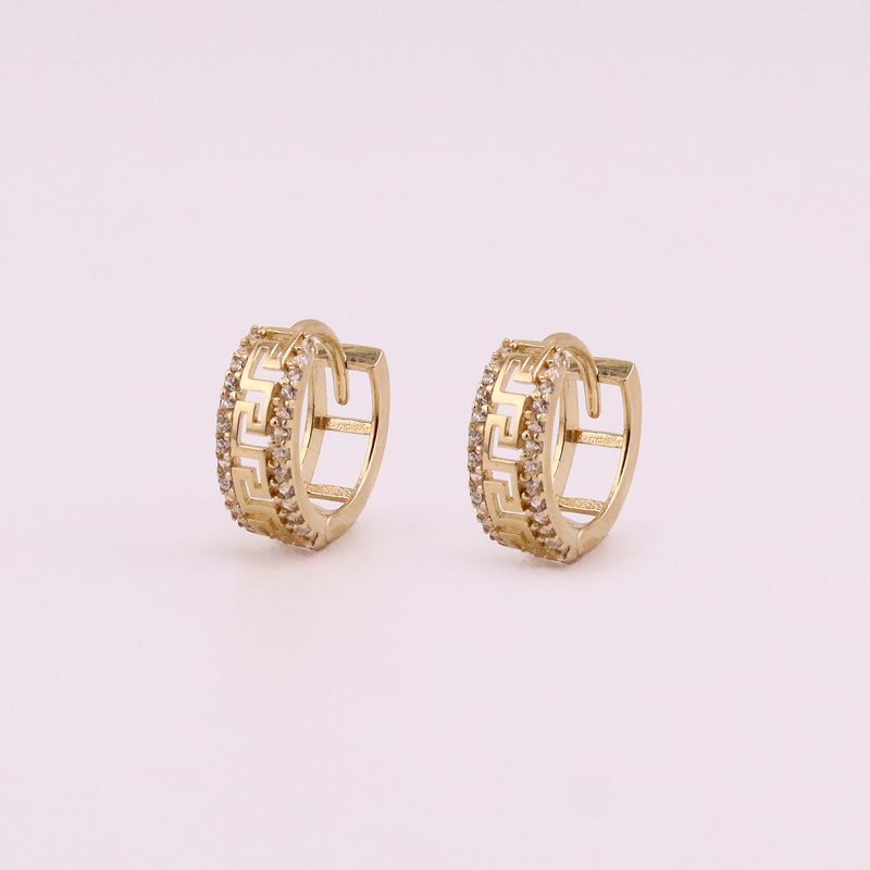 Aretes Huggies Griegos C/p  10k 2.1g
