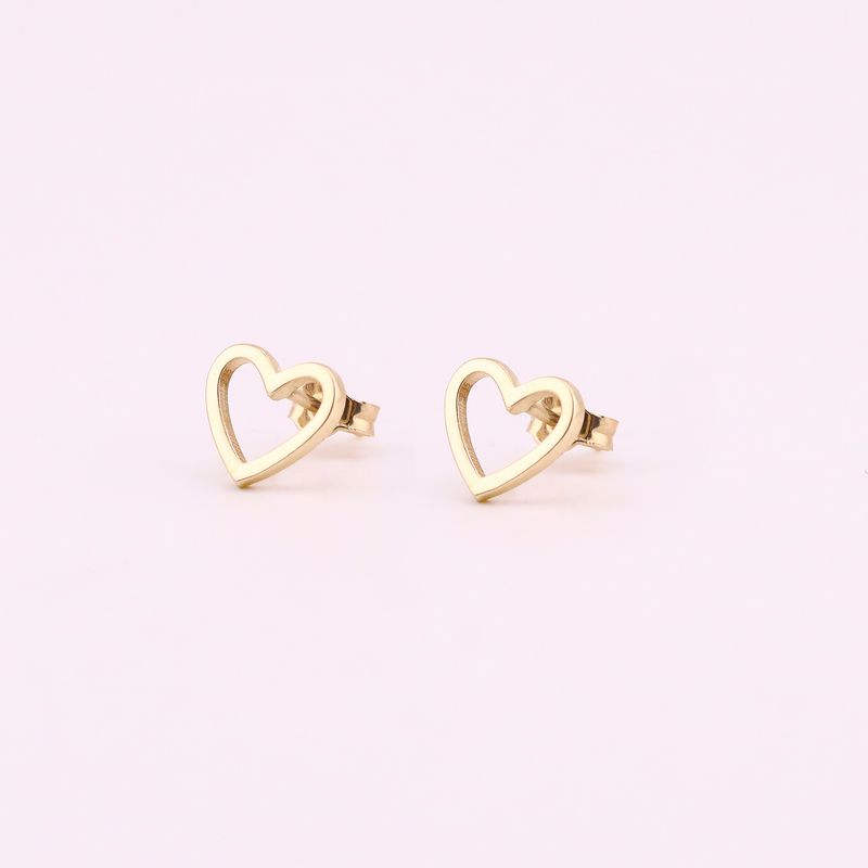 Aretes Silueta Corazon 10k 1g