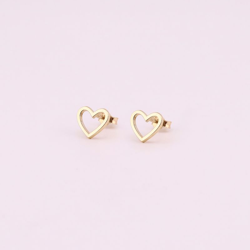 Aretes Silueta Corazon 10k 0.9g