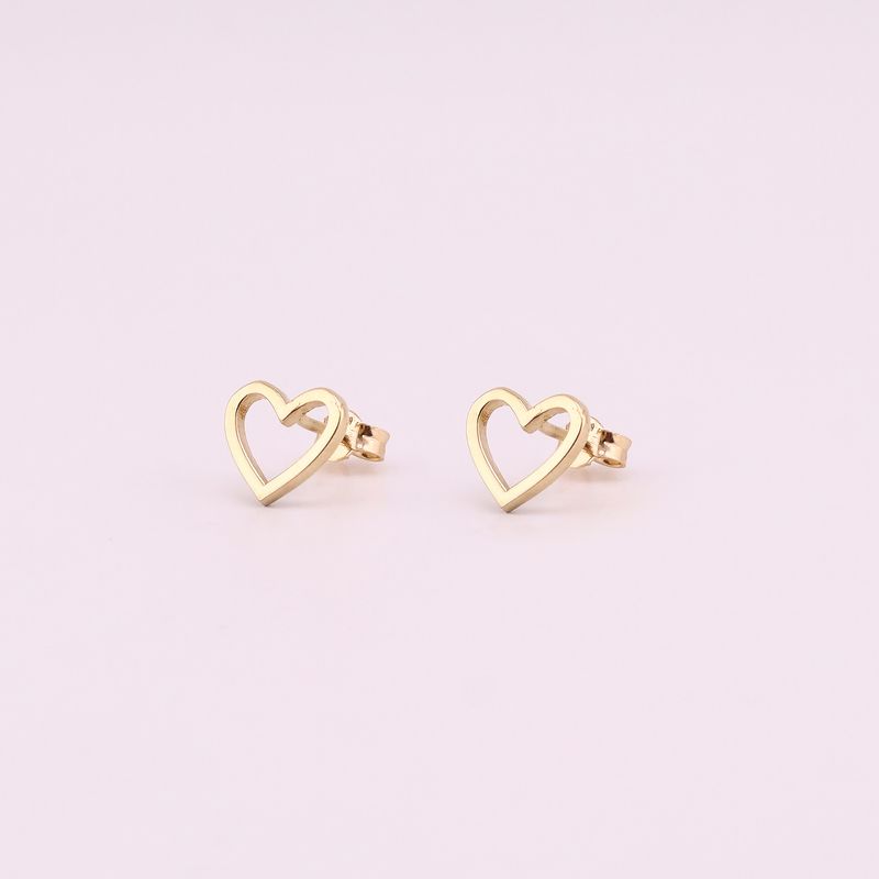 Aretes Silueta Corazon 10k 1g
