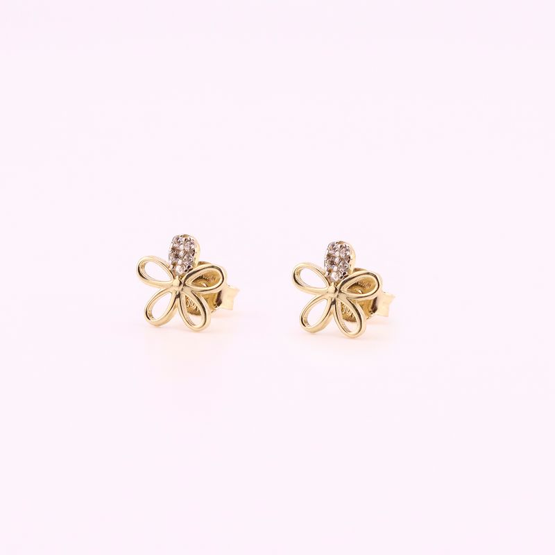 Aretes Flor C/p 10k 1g