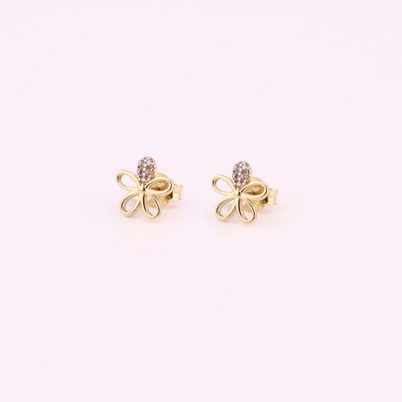 Aretes Flor C/p 10k 1g