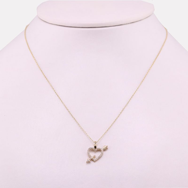 Gargantilla Corazon Flecha 10k 1.7g