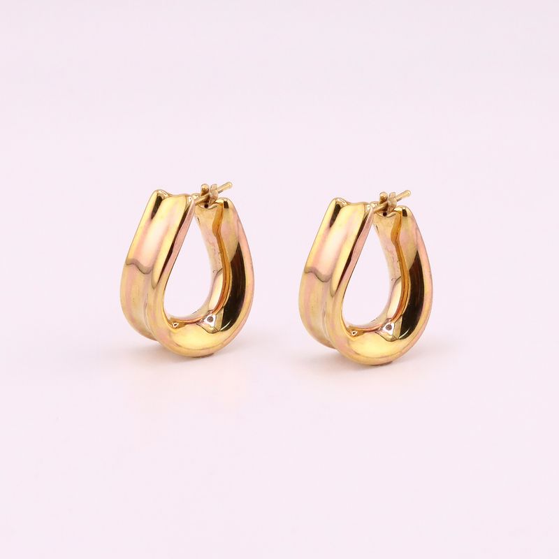Arracadas Torcidas Lisas 14k 5.1g