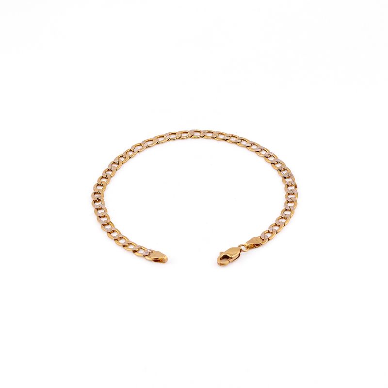 Pulso Eslabon Dimant. 14k 2.9g 17cm