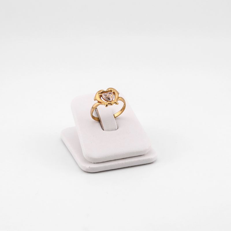 Anillo Delfines Corazon 14k 2.1g #7