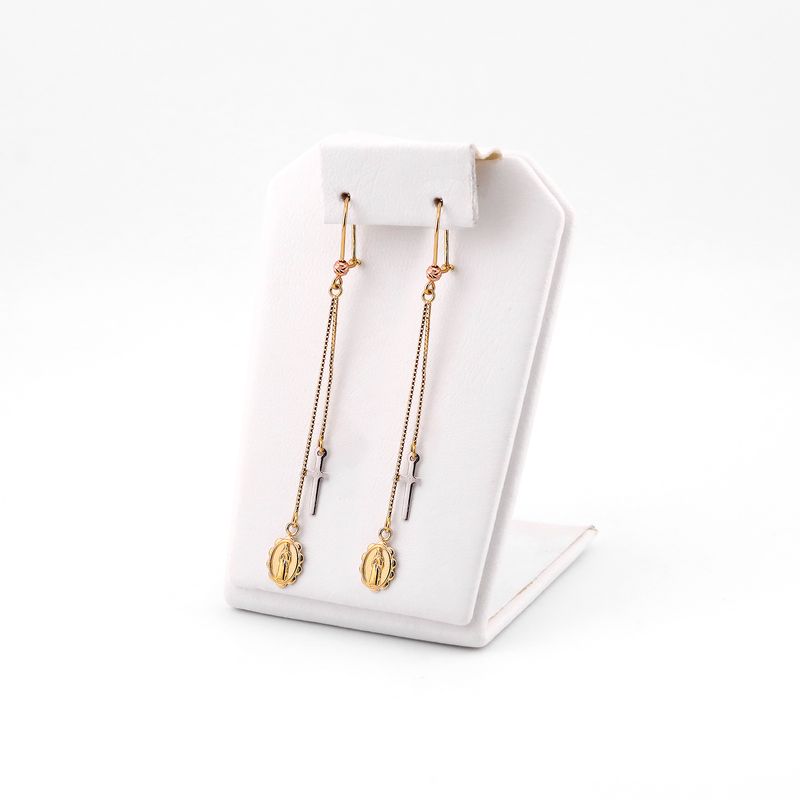 Aretes Lkargos Virgen 14k 2.3g