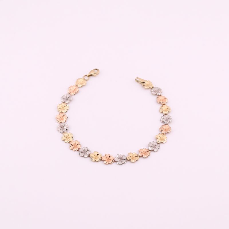 Pulsera Flores Tns 14k 3.4g 18cm