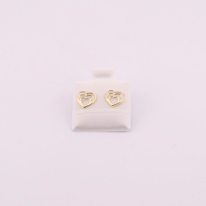 Broqueles Corazon Triple. 10k 0.2g