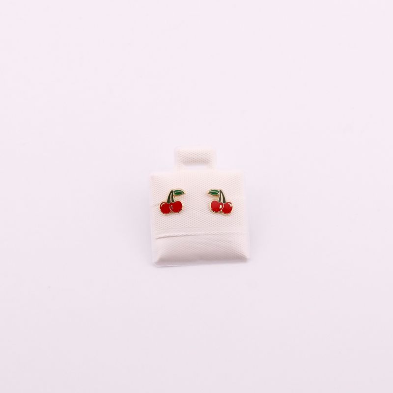 Broqueles Cereza Esmalt. 10k 0.3g