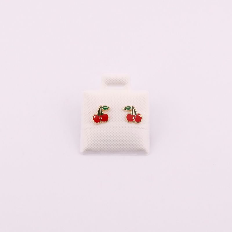 Broqueles Cereza Esmalt. 10k 0.3g