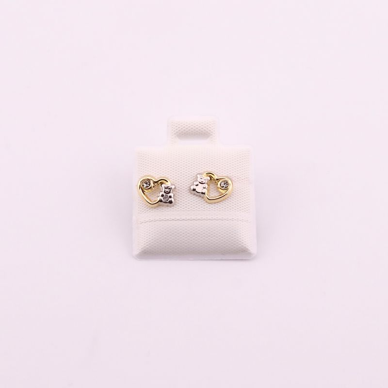 Broqueles Corazon C/osito  10k 0.3g