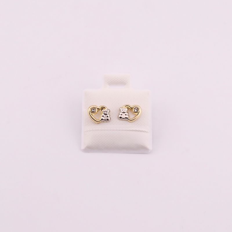 Broqueles Corazon C/osito  10k 0.3g